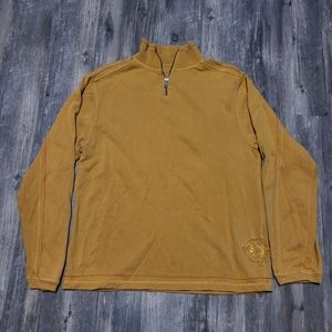 Margaritaville Pullover Quarter Zip Lightweight Mustard Sweater To Size Medium.